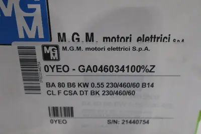 MGM ELECTTRIC BRAKE MOTOR BA-80B6 / BA 80 B6 - STOCK GF226