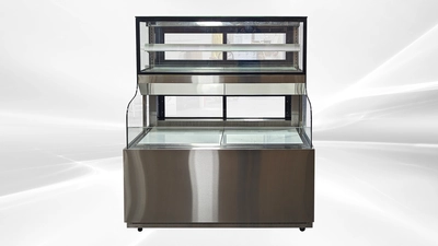 171-0287 51" Open Air Self Contained Over Under Deli Sandwich Case Cooler