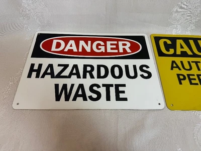 Tin Safety Signs (Qty 2) 14" x 10"