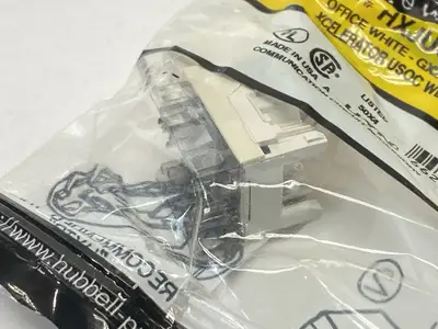 New | in-Stock Hubbell Xcelerator USOC Wired 6-Position CAT5E White LOT OF 2 Misc Electrical & Power Parts Michigan US | Maverick Industrial Sales #1402248
