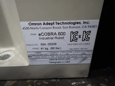 Used OMRON ADEPT ECOBRA 600 Robots Ohio US | HGR 24 #729738