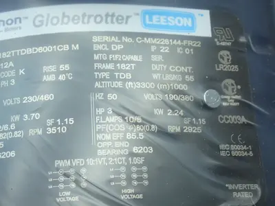 NEW LEESON / MARATHON MOTORS 182TTDBD6001