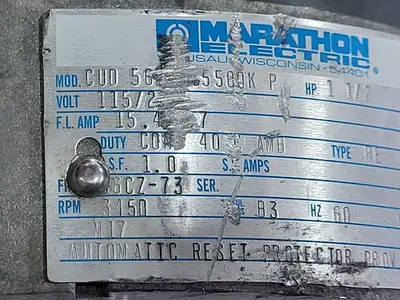 1.5 hp, 115/230V, 3450 rpm, 56CZ-73 Electric Motor