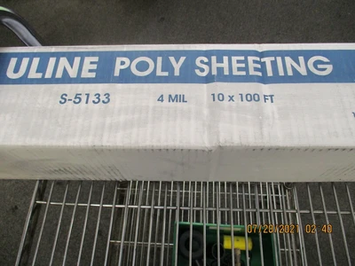 Uline S-5133 4 MIL 10X100 ft Poly Sheeting (1 full box & 1 Incomplete Box)