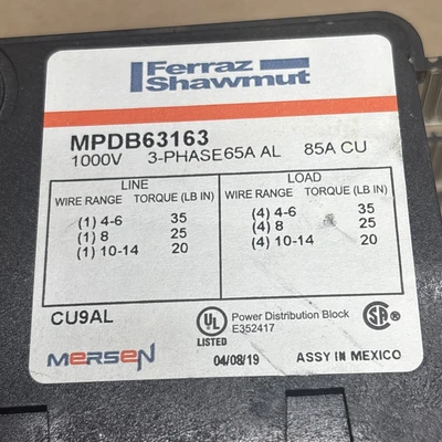 NEW Ferraz-Shawmut MPDB63163
