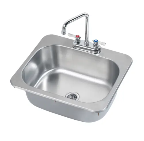 Krowne HS-2017 Drop-in Commercial Hand Sink w/ 17 3/4"L x 12 3/4"W x 7 3/4"D Bowl, Gooseneck Faucet