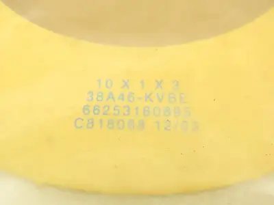 Norton 66253160895 White Grinding Wheel 10x1x3" 2485 RPM 38A46-KVBE