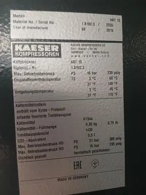 USED 2015 KAESER ABT 15