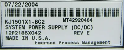 USED FISHER ROSEMOUNT 12P2186X042 POWER SUPPLY KJ1501X1-BC2