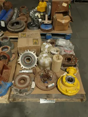 4 PALLETS OF ASSORTED PUMP REPLACEMENT PARTS, CASTINGS, RINGS, PEPELLERS