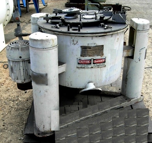 Ametek 26 X 12 perforate basket centrifuge, rubber-lined.