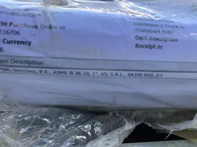 1" NPS, Schedule XS ASTM A335/ASME SA335 Gr. P22 Carbon Steel Pipe, 18.75ft.