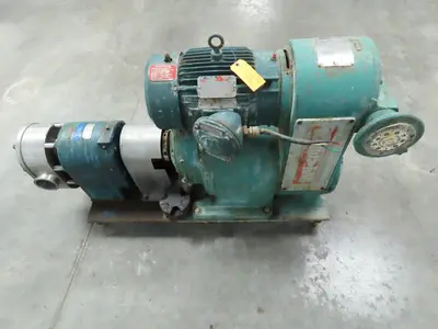 Tri Clover PRED125 3M UH4SL S Positive Rotary Pump Stainless 5Hp 3PH 230/460V