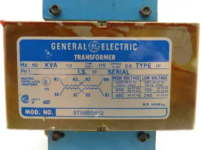 General Electric 9T58B2812 Industrial Control Transformer 1.0 KVA 240/480V 1PH