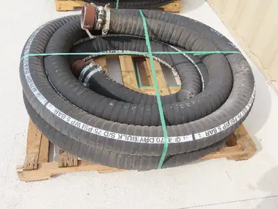 Jason 4470 Dry Bulk Material Suction Hose 4" ID x 49' Gum Rubber 75 PSI