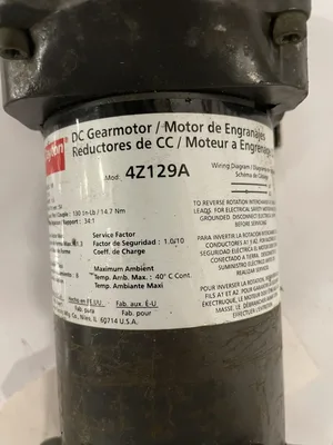 Dayton 4Z129A 90V DC Gearmotor 1/8HP 54RPM 34:1