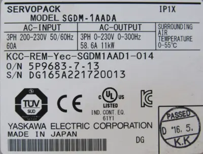 USED YASKAWA SGDM-1AADA SERVOPACK 200V SERVO AMPLIFIER SGDM1AADA