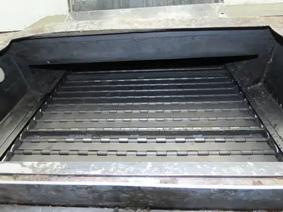 Enomoto 37"W x 8' 4" Chip Conveyor 26"Belt 46" Discharge 220V *READ*