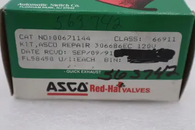 NEW ASCO 306686-U REBUILD KIT 8302 AC VALVE PART STOCK G822A