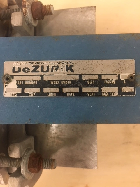 Dezurik 6"-150 Knife Gate Valve Hand Wheel Operated