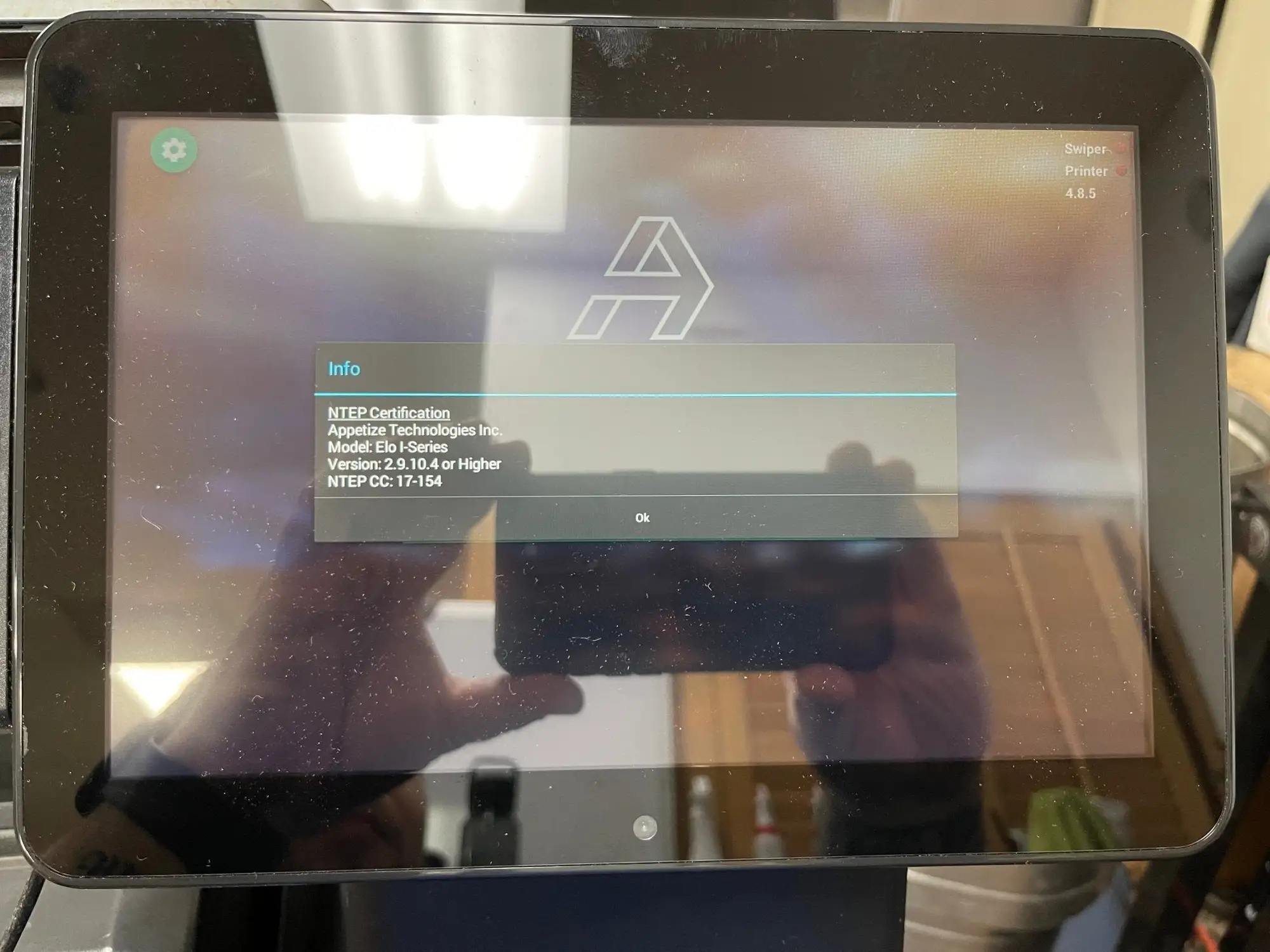 Used ELO Used Elo 10" POS System with Printer, Stand and Card Reader Retail Retail Store Fixtures Illinois US | Falcon Restaurant Supply #1376445