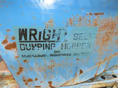 McCullough Wright Self Dumping Hopper 1/4" Yard 4000lb 2 Ton Rubber Wheels
