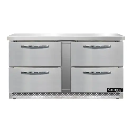 Continental SW60N-FB-D 60" Worktop Refrigerator W/ (2) Sections, 115v