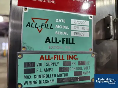 USED All-Fill All-Fill Alpha CheckWeighers Model CW-10 Check Weigher