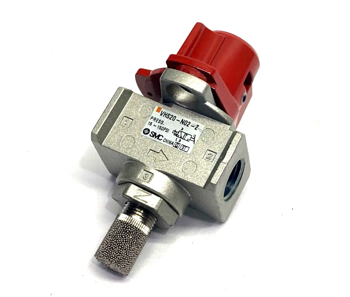 VHS20-N02-Z | SMC  Manual 3-Port Pneumatic Lockout Hand Valve w/ Silencer - Used