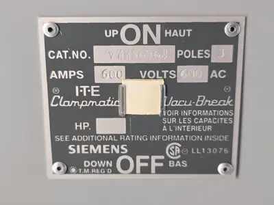 1600 Amp 480 volt Main Disconnect w/ 5 Breakers