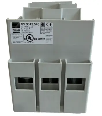 NEW RITTAL SV 9342.540 RILINE60 BUSBAR COMPONENT ADAPTER 125A 600V/690V 3-POLE