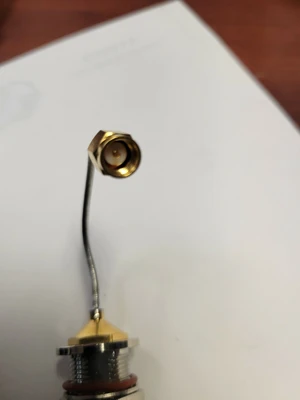 1  LOT OF 5 Gold   Male SMA to female N bulkhead connectors.