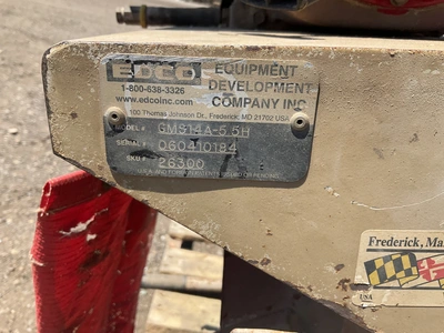 EDCO gas powered block saw model GMS14A-55H, no blade, Honda gas engine with recoil start, takes a 1...