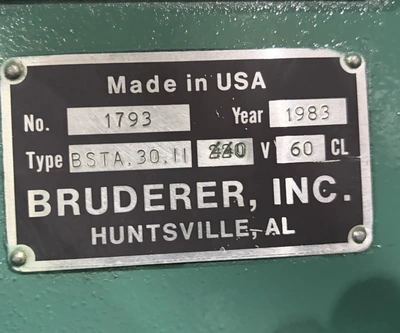USED 1983 BRUDERER BSTA 30II