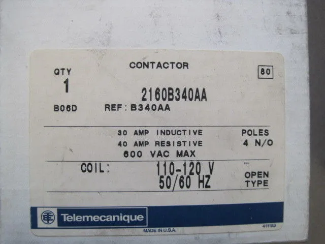 NEW TELEMECANIQUE 2160B340AA CONTACTOR