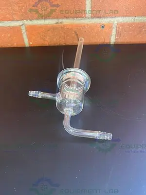 USED CHEMGLASS 65MM JOINT DIP / SYPHON TUBE W/ HOSE FITTINGS