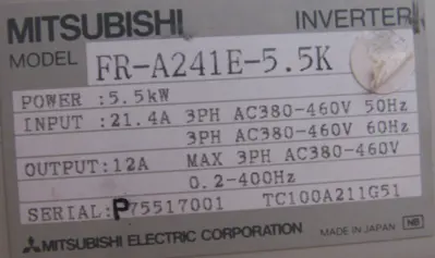 NEW MITSUBISHI FR-A241E-5.5K INVERTER DRIVE 7.5HP FRA241E55K