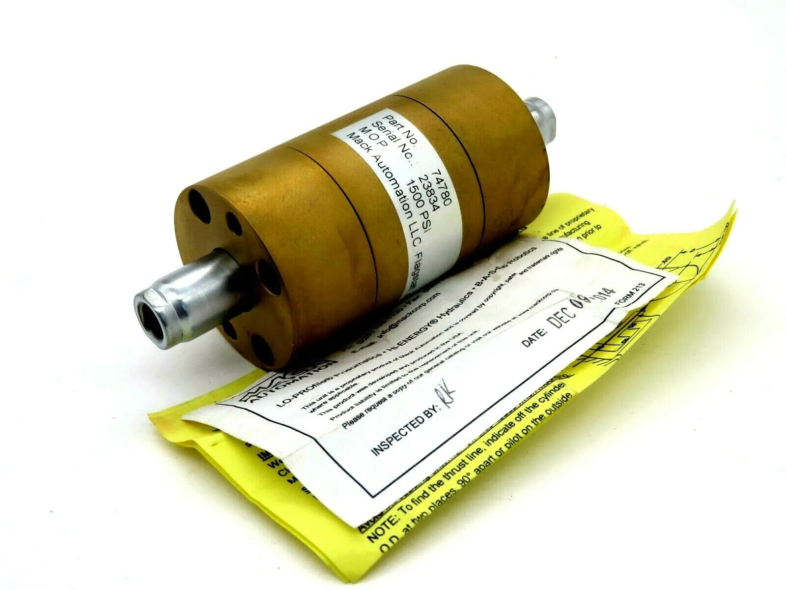 NEW MACK AUTOMATION 74780 HYDRAULIC CYLINDER 1500PSI