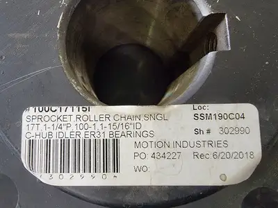Roller Idler Chain Sprocket 100C17115S