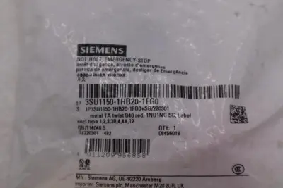 Siemens 3SU1150-1HB20-1FG0 Push Button 22Mm STOCK H1561A