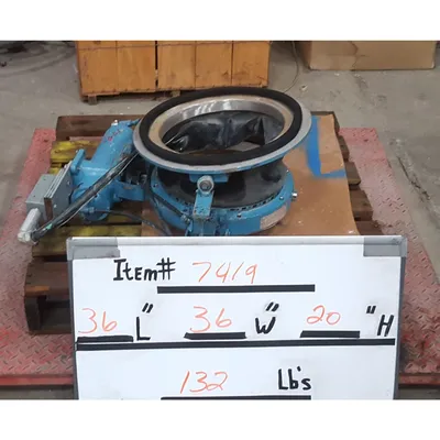 Used 12" Patterson-Kelley Co. Solids-Flow Stainless Butterfly Valve
