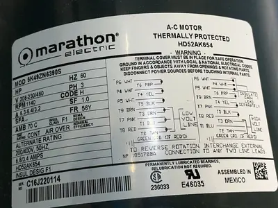 Used MARATHON ELECTRIC 5K49ZN6390S Motors (misc) Ohio US | HGR 24 #1556695
