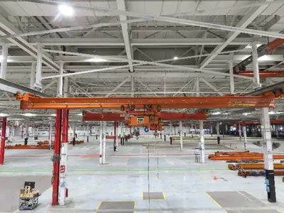 Cleveland Tramrail P&H 4 Ton Single Girder Underhung Bridge Crane 36' Span