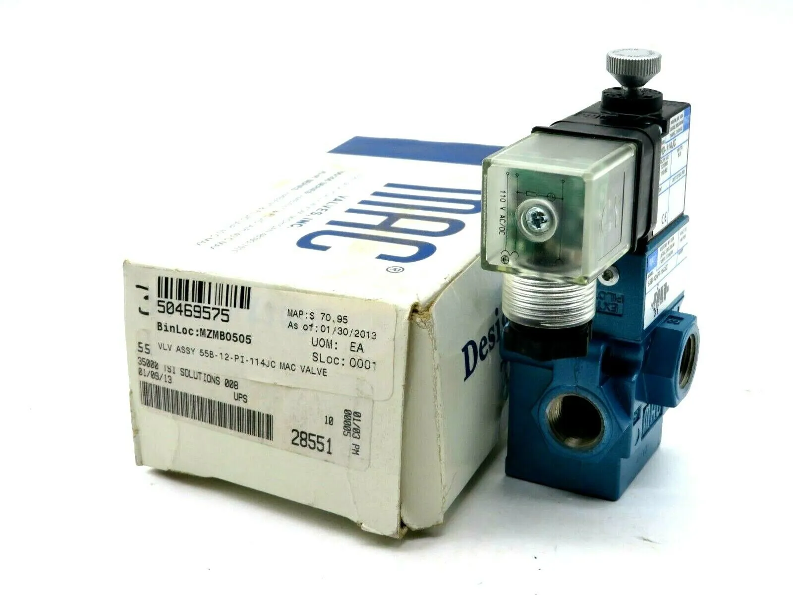 NEW MAC VALVES INC 55B-12-PI-114JC SOLENOID VALVE 55B12PI114JC