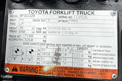 USED 2007 TOYOTA 8FGCU20