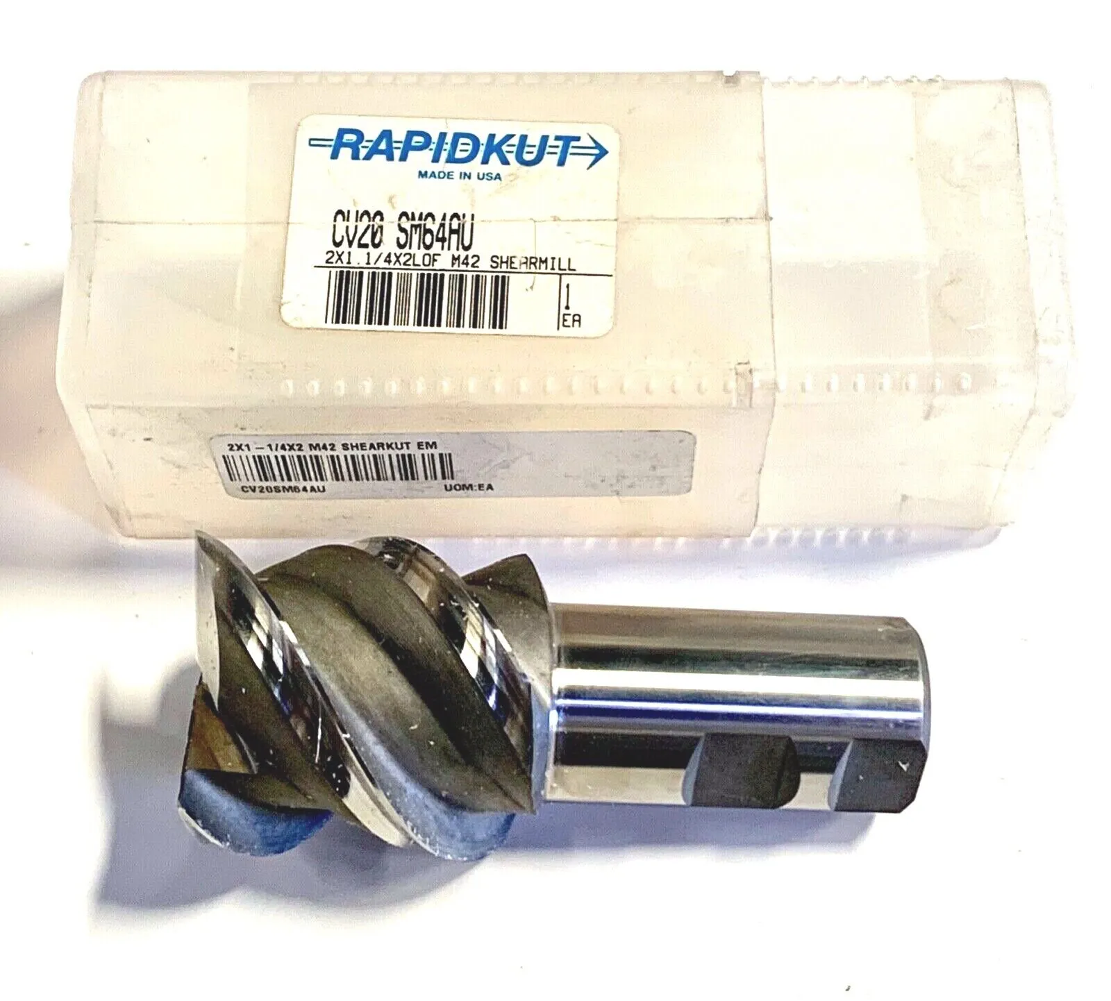 Rapidkut 2" Cobalt End Mill M42 Shear Cut High Spiral 60 Deg 3 Flute USA Made