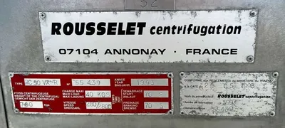 Rousselet Robatel RC-50 VxR ATEX perforate basket centrifuge, 316L SS.