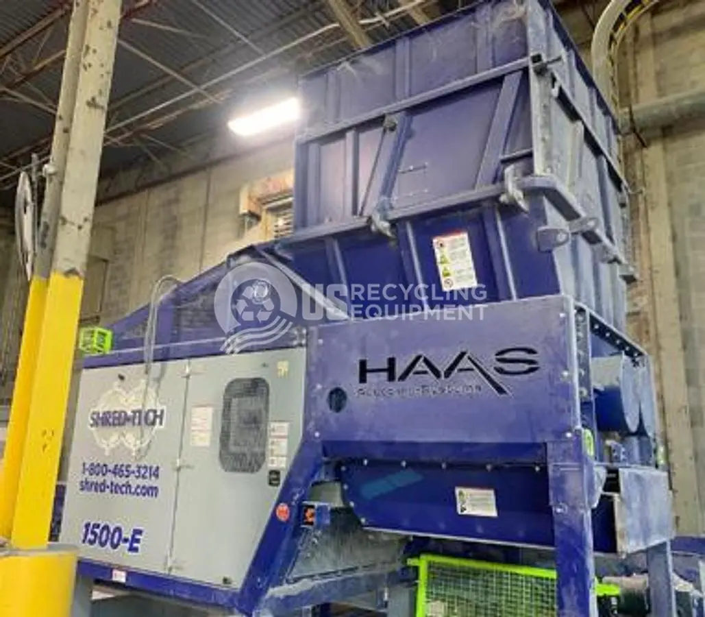 USED 2018 HAAS SHRED TECH 1500-E HEAVY DUTY DUAL SHAFT SHREDDER