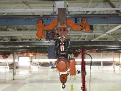 Cleveland Tramrail P&H 2 Ton Single Girder Underhung Bridge Crane 45' 10" Span