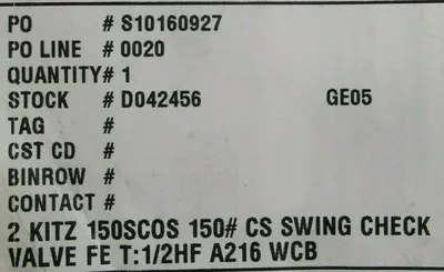 NEW KITZ 150SC0S CHECK VALVE SIZE 2 150# 2YWF